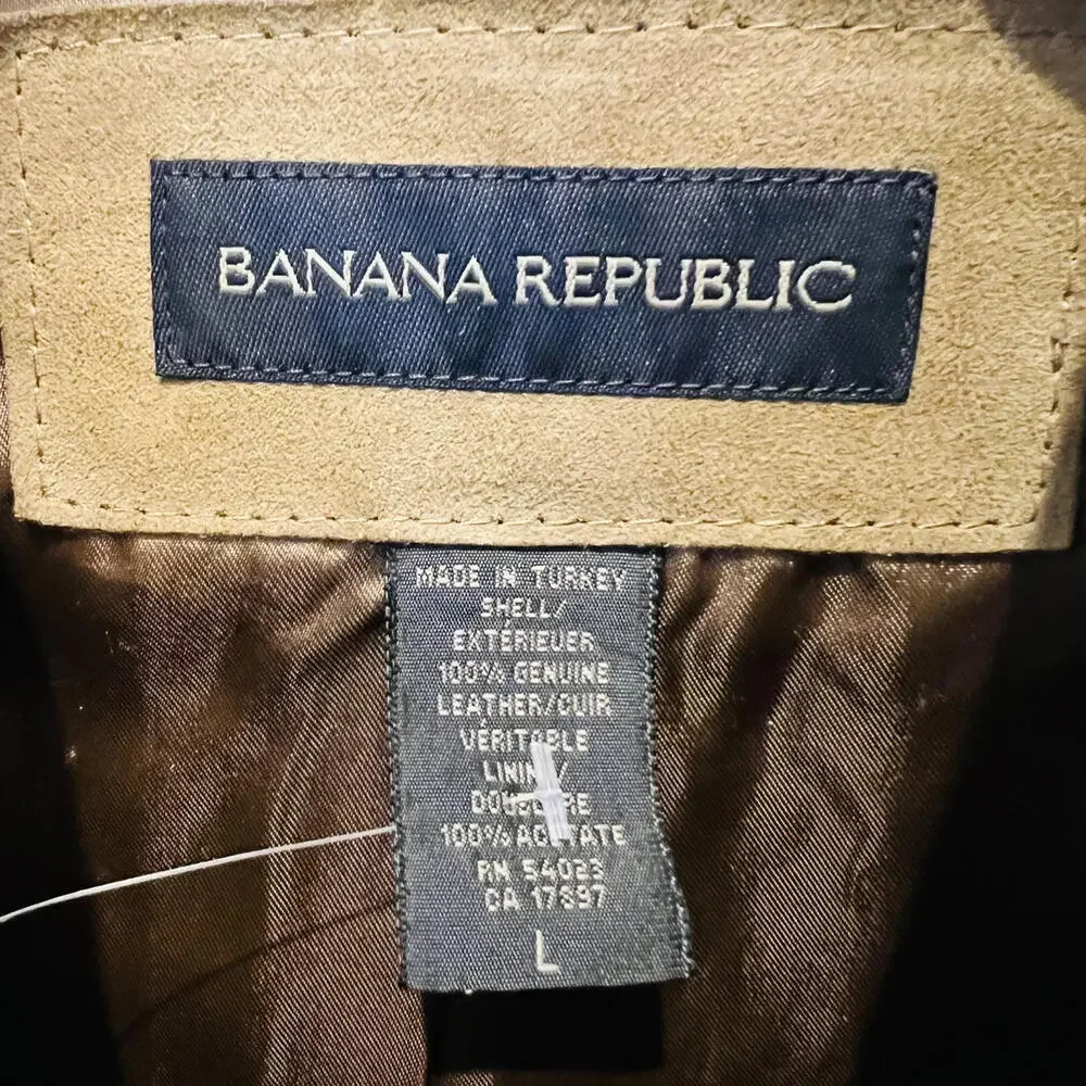 Banana Republic Suede Leather Garage Jacket – Men’s – Large - Tan